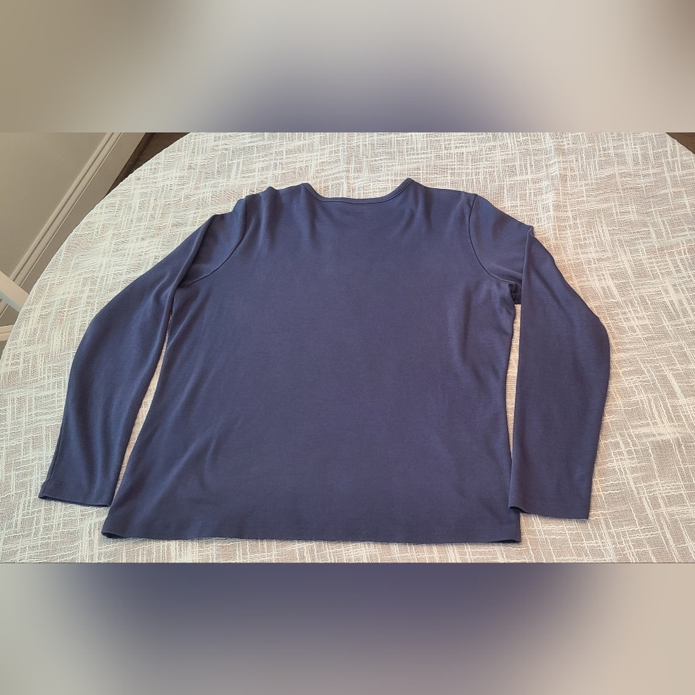 L.L. Bean Blue Pima Cotton Long Sleeve Tee